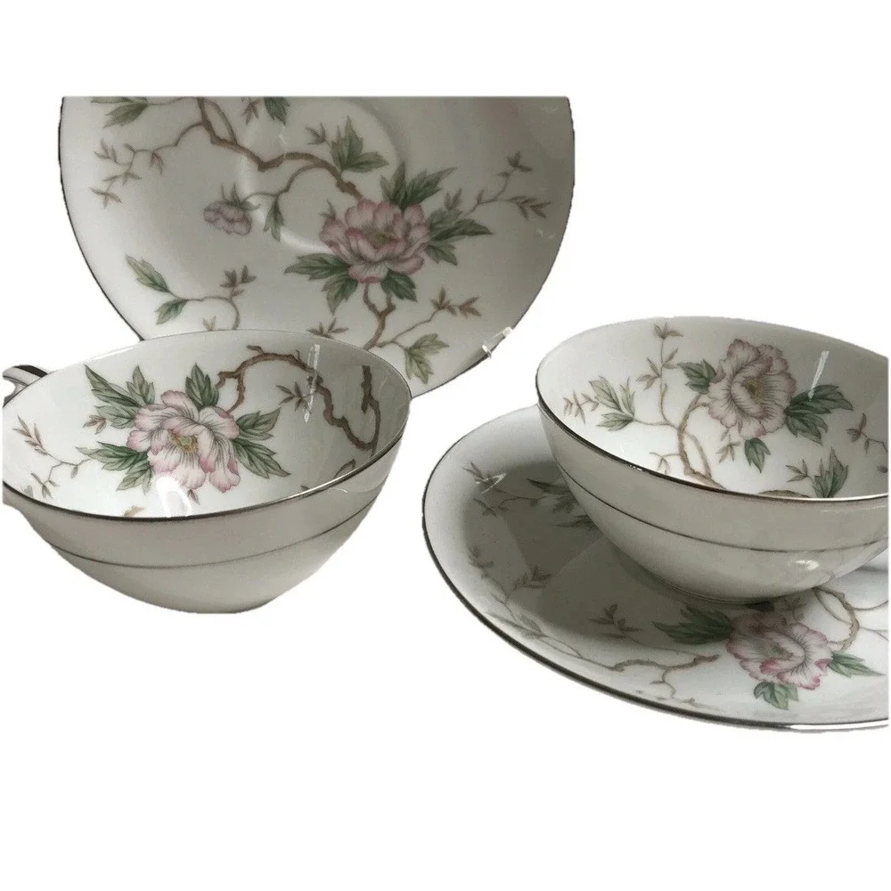 Set Of 40 Noritake China 5502 CHATHAM Peonies Floral Tea Party Set Oval Platters